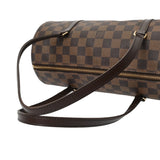 LOUIS VUITTON ルイヴィトン ダミエ パピヨン GM ブラウン レッド N51303 レディース ダミエキャンバス ハンドバッグ Aランク 中古 銀蔵