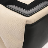 BALENCIAGA バレンシアガ ネイビーカバス S ホワイト/ブラック 339933 レディース キャンバス レザー ハンドバッグ ABランク 中古 銀蔵