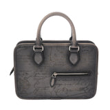 BERLUTI ベルルッティ アンジュール ガリバー ブルーグレー メンズ スクリットレザー ハンドバッグ ABランク 中古 銀蔵