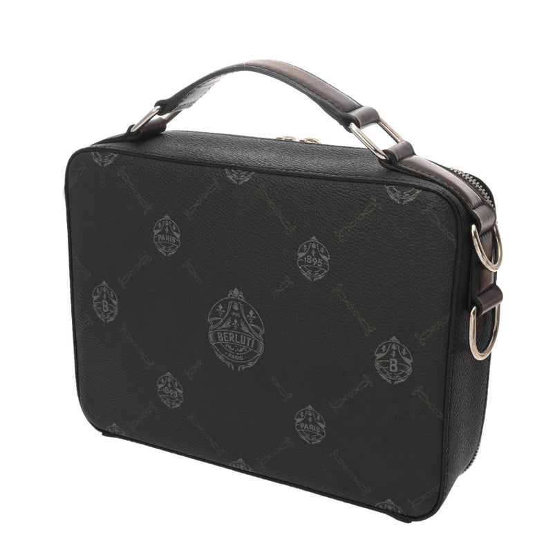 BERLUTI ベルルッティ テイクオフスモール ブラック メンズ コーティングキャンバス/レザー ハンドバッグ ABランク 中古 銀蔵