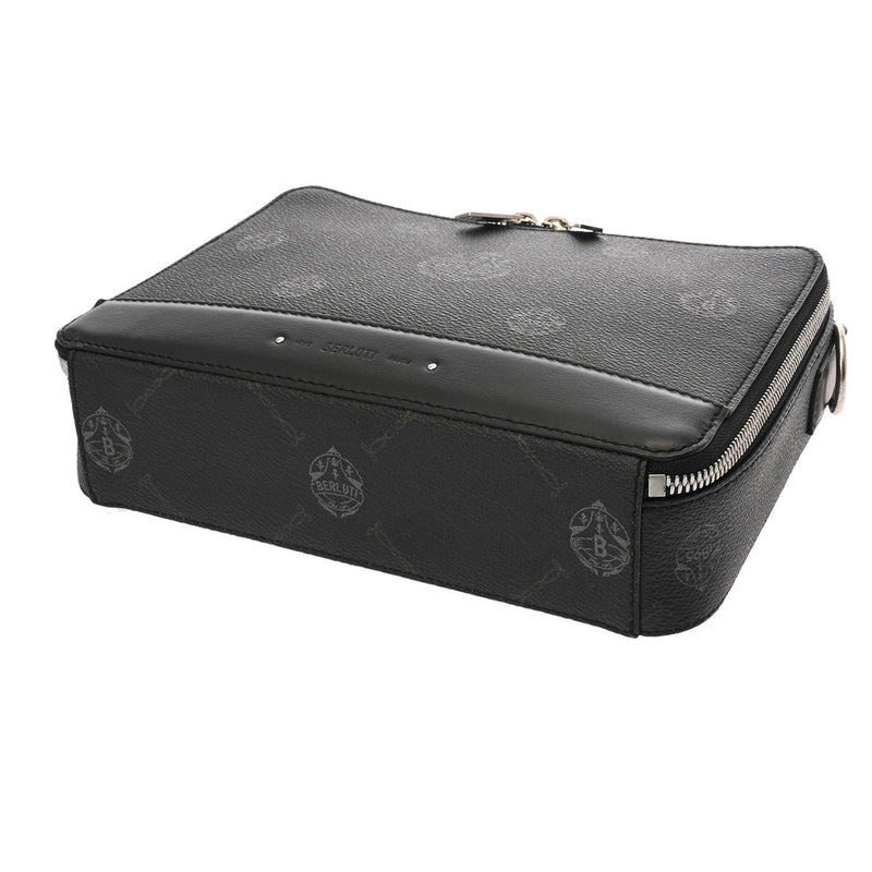 BERLUTI ベルルッティ テイクオフスモール ブラック メンズ コーティングキャンバス/レザー ハンドバッグ ABランク 中古 銀蔵