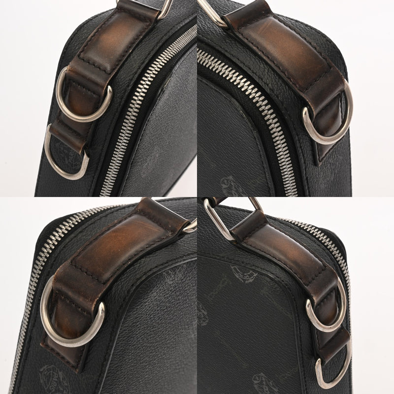 BERLUTI ベルルッティ テイクオフスモール ブラック メンズ コーティングキャンバス/レザー ハンドバッグ ABランク 中古 銀蔵