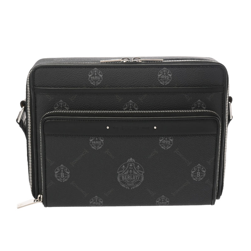 BERLUTI ベルルッティ クレストマイルズ MM ブラック メンズ コーティングキャンバス/レザー ハンドバッグ ABランク 中古 銀蔵