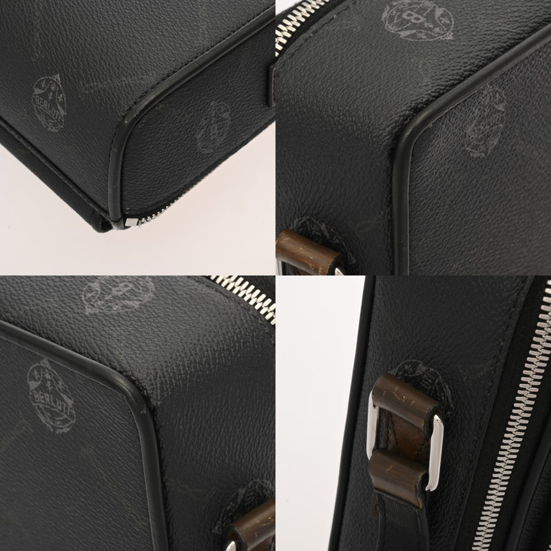 BERLUTI ベルルッティ クレストマイルズ MM ブラック メンズ コーティングキャンバス/レザー ハンドバッグ ABランク 中古 銀蔵