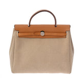 HERMES エルメス エールバッグ ジップ PM 2WAY ナチュラル/エクリュ □G刻印(2003年頃) レディース トワルGM ヴァッシュハンター ハンドバッグ Bランク 中古 銀蔵