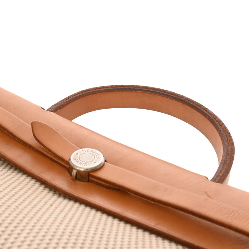 HERMES エルメス エールバッグ ジップ PM 2WAY ナチュラル/エクリュ □G刻印(2003年頃) レディース トワルGM ヴァッシュハンター ハンドバッグ Bランク 中古 銀蔵