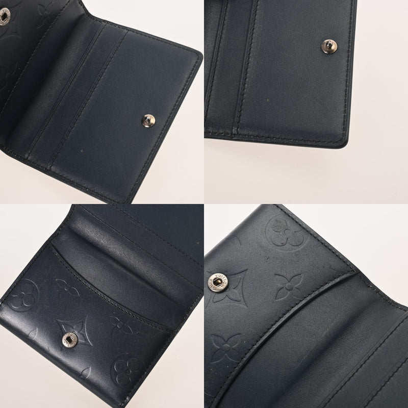 LOUIS VUITTON ルイヴィトン モノグラムマット ポルトモネビエカルトクレディ ブルー M65115 ユニセックス 二つ折り財布 Bランク 中古 銀蔵