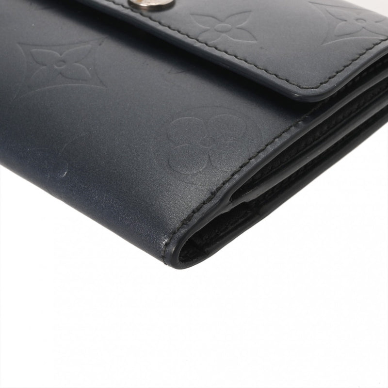 LOUIS VUITTON ルイヴィトン モノグラムマット ポルトモネビエカルトクレディ ブルー M65115 ユニセックス 二つ折り財布 Bランク 中古 銀蔵