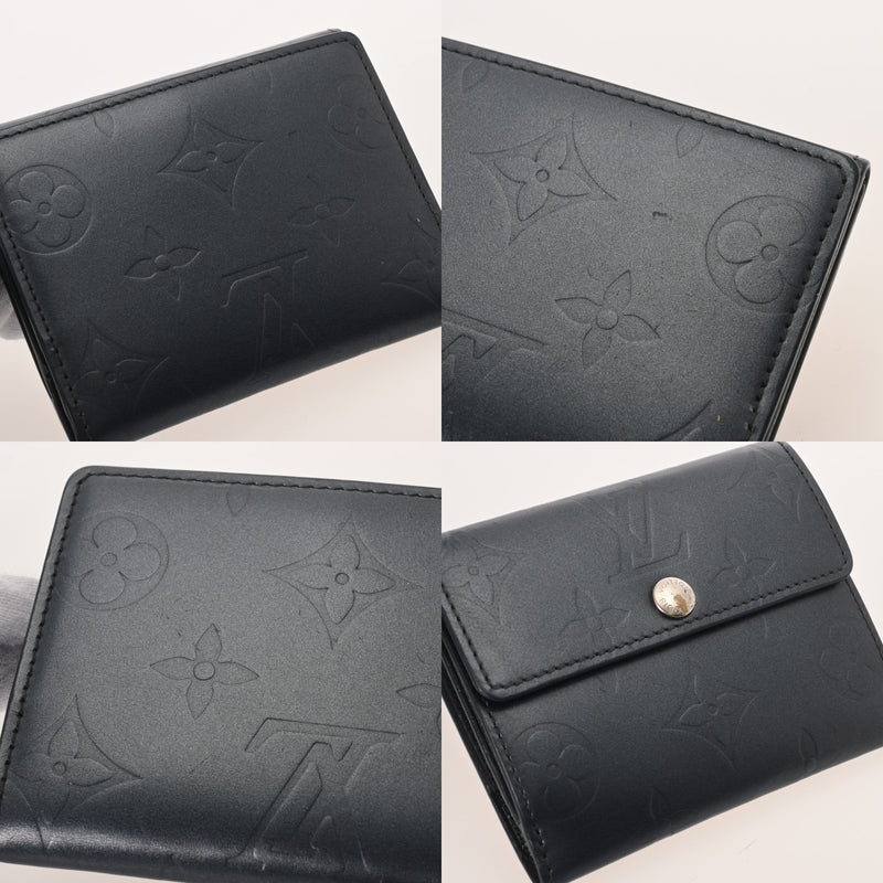 LOUIS VUITTON ルイヴィトン モノグラムマット ポルトモネビエカルトクレディ ブルー M65115 ユニセックス 二つ折り財布 Bランク 中古 銀蔵