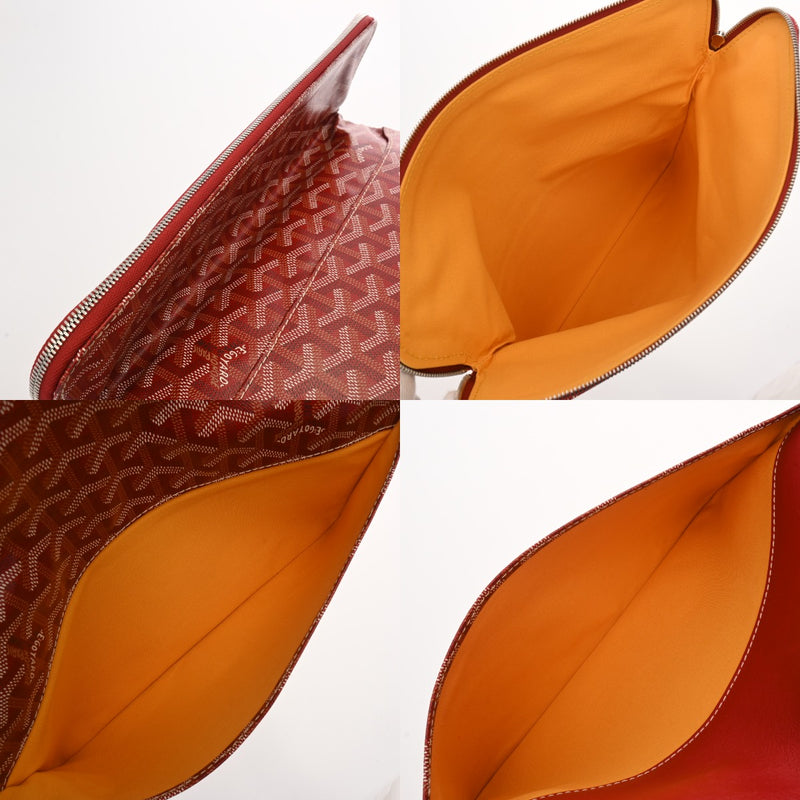GOYARD ゴヤール サンマリー GM レッド メンズ PVC レザー クラッチバッグ Aランク 中古 銀蔵