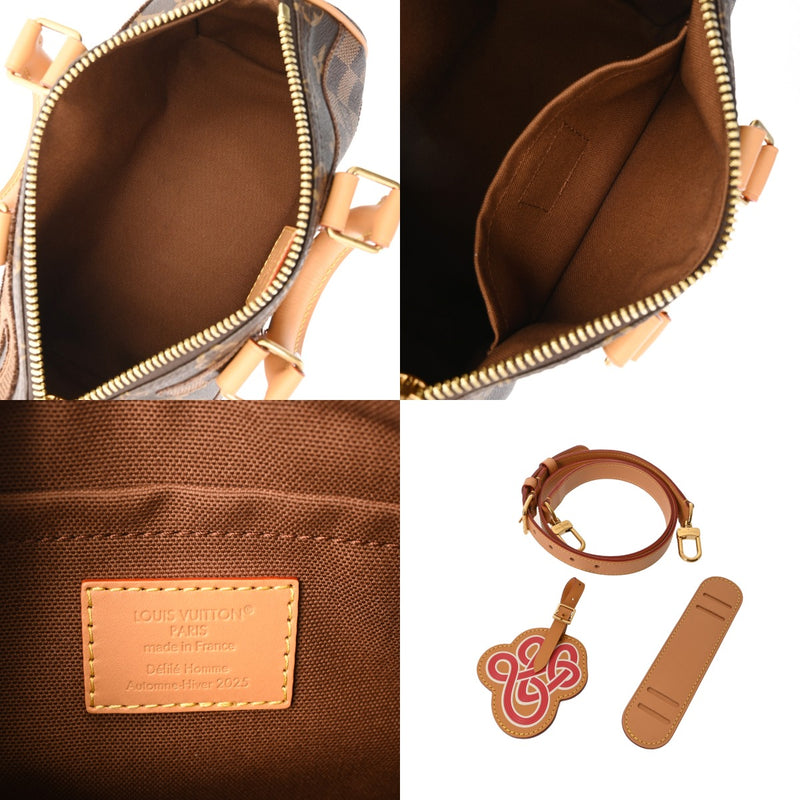 LOUIS VUITTON ルイヴィトン モノグラムリバース キーポルバンドリエール 25 ブラウン M15428 ユニセックス モノグラムキャンバス ハンドバッグ 新同 中古 銀蔵