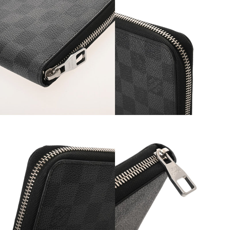 LOUIS VUITTON ルイヴィトン ダミエグラフィット ジッピーオーガナイザー 旧型 黒/グレー N63077 メンズ ダミエキャンバス 長財布 ABランク 中古 銀蔵