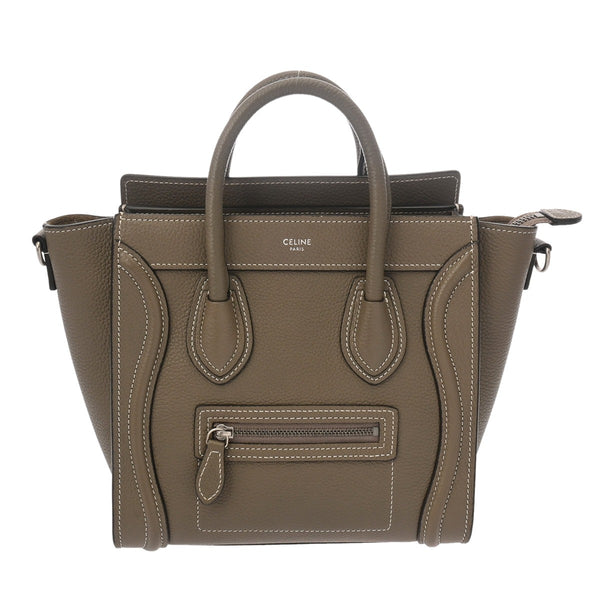 CELINE セリーヌ ラゲージ ナノ 2WAY スリ 189243 レディース ドラムドカーフ ハンドバッグ ABランク 中古 銀蔵