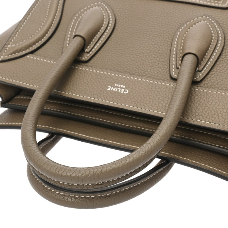 CELINE セリーヌ ラゲージ ナノ 2WAY スリ 189243 レディース ドラムドカーフ ハンドバッグ ABランク 中古 銀蔵