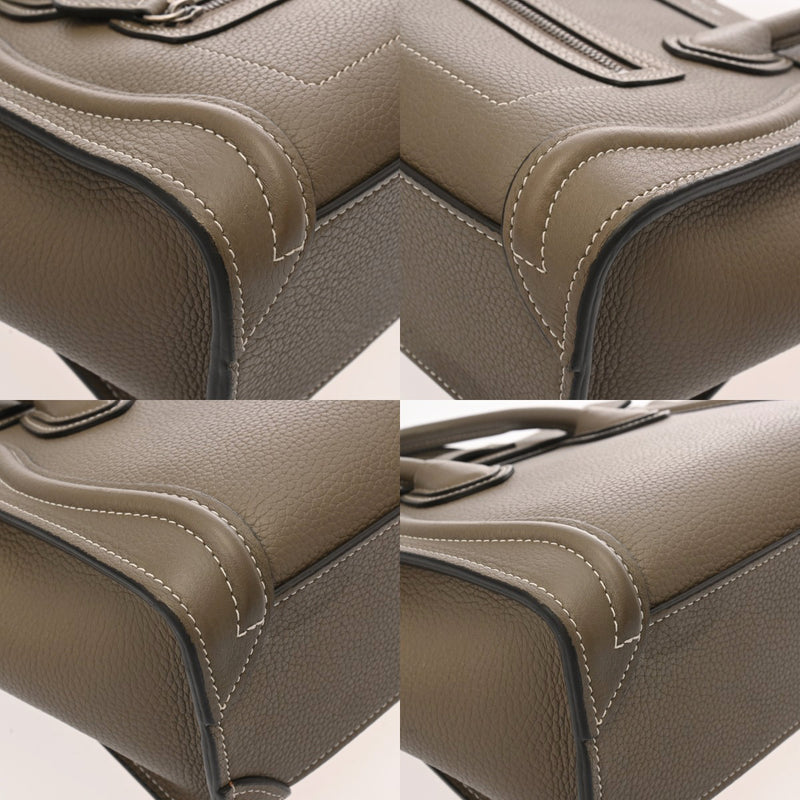 CELINE セリーヌ ラゲージ ナノ 2WAY スリ 189243 レディース ドラムドカーフ ハンドバッグ ABランク 中古 銀蔵