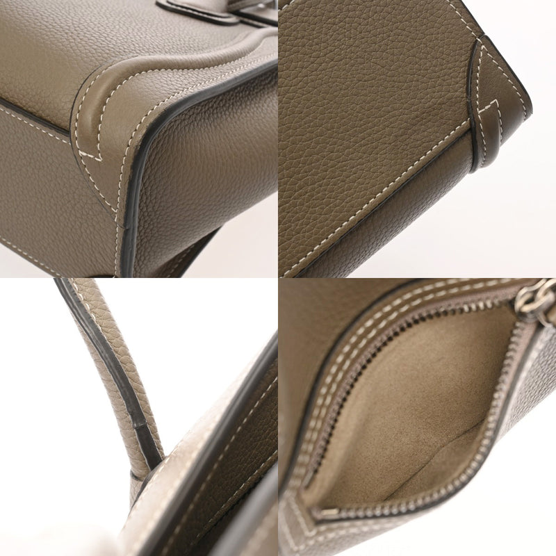 CELINE セリーヌ ラゲージ ナノ 2WAY スリ 189243 レディース ドラムドカーフ ハンドバッグ ABランク 中古 銀蔵