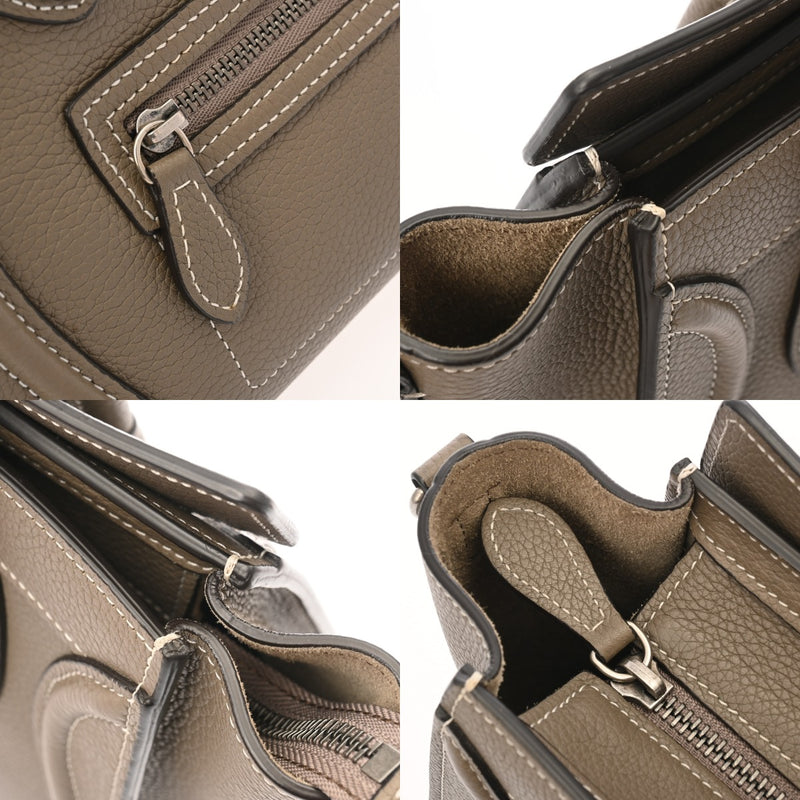 CELINE セリーヌ ラゲージ ナノ 2WAY スリ 189243 レディース ドラムドカーフ ハンドバッグ ABランク 中古 銀蔵