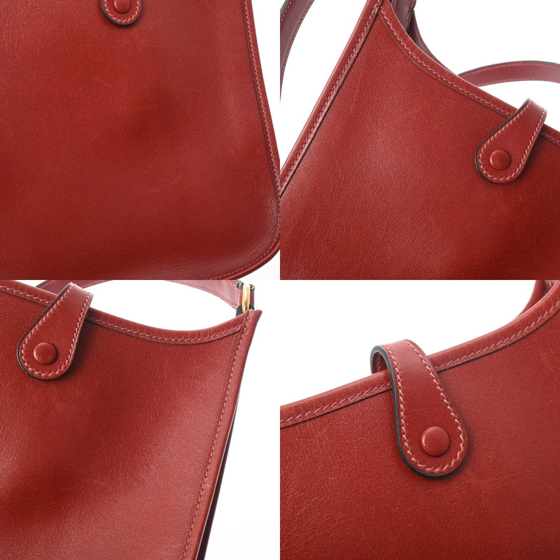 HERMES エルメス エブリン TPM ルージュアッシュ □F刻印(2002年頃) レディース ボックスカーフ ショルダーバッグ ABランク 中古 銀蔵