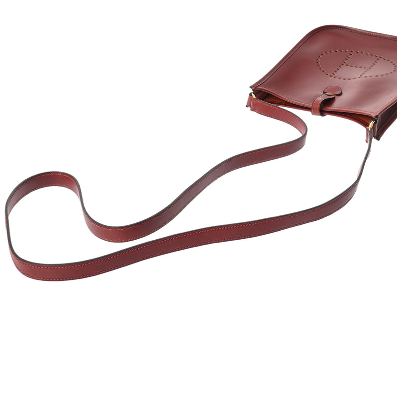 HERMES エルメス エブリン TPM ルージュアッシュ □F刻印(2002年頃) レディース ボックスカーフ ショルダーバッグ ABランク 中古 銀蔵