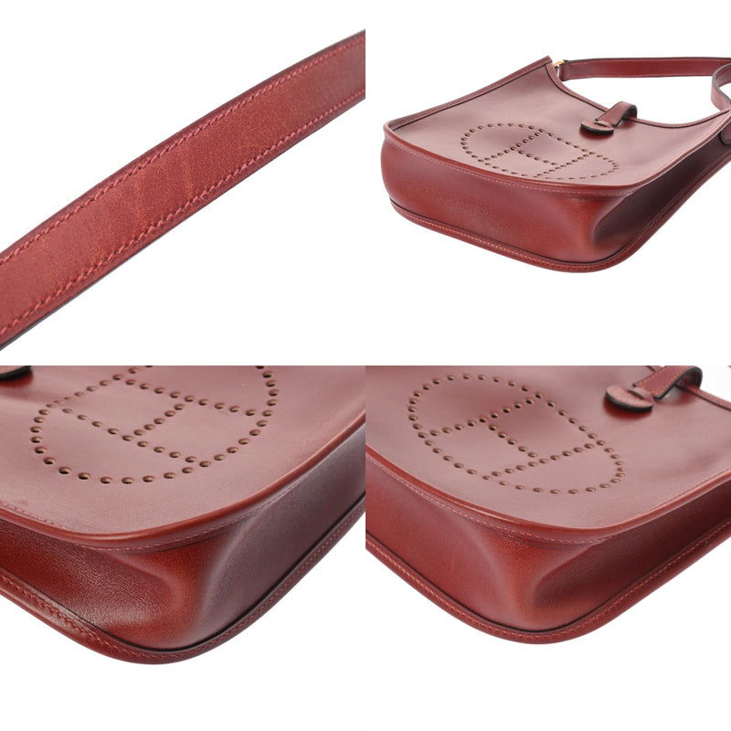 HERMES エルメス エブリン TPM ルージュアッシュ □F刻印(2002年頃) レディース ボックスカーフ ショルダーバッグ ABランク 中古 銀蔵