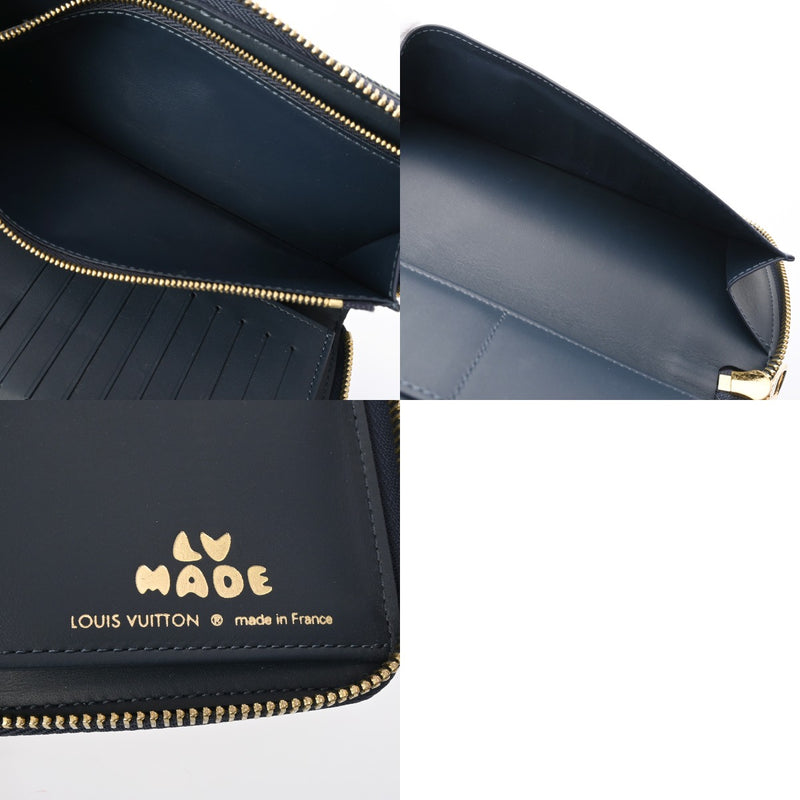 LOUIS VUITTON ルイヴィトン モノグラムデニム ジッピーヴェルティカル NIGO LV made ネイビー M81107 ユニセックス デニム 長財布 ABランク 中古 銀蔵