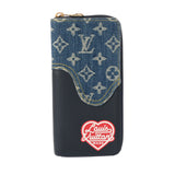 LOUIS VUITTON ルイヴィトン モノグラムデニム ジッピーヴェルティカル NIGO LV made ネイビー M81107 ユニセックス デニム 長財布 ABランク 中古 銀蔵