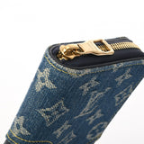 LOUIS VUITTON ルイヴィトン モノグラムデニム ジッピーヴェルティカル NIGO LV made ネイビー M81107 ユニセックス デニム 長財布 ABランク 中古 銀蔵