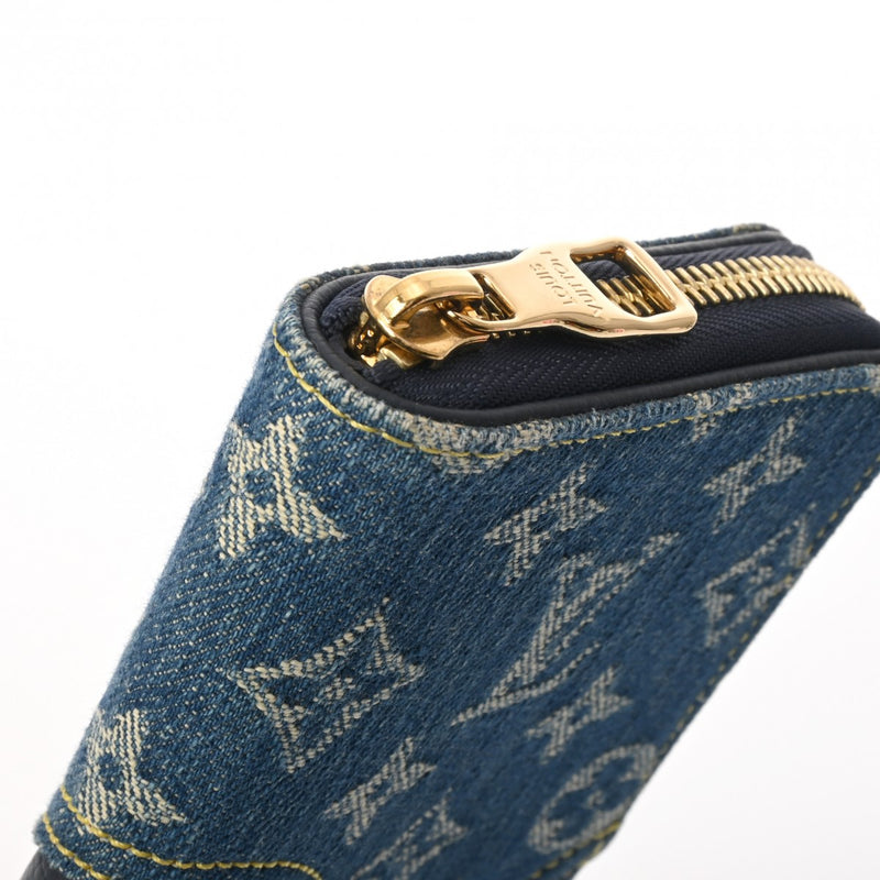 LOUIS VUITTON ルイヴィトン モノグラムデニム ジッピーヴェルティカル NIGO LV made ネイビー M81107 ユニセックス デニム 長財布 ABランク 中古 銀蔵