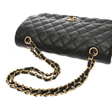 CHANEL シャネル マトラッセ チェーンショルダー 25cm Wフラップ ブラック A01112 レディース キャビアスキン ショルダーバッグ ABランク 中古 銀蔵