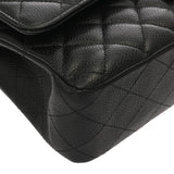 CHANEL シャネル マトラッセ チェーンショルダー 25cm Wフラップ ブラック A01112 レディース キャビアスキン ショルダーバッグ ABランク 中古 銀蔵