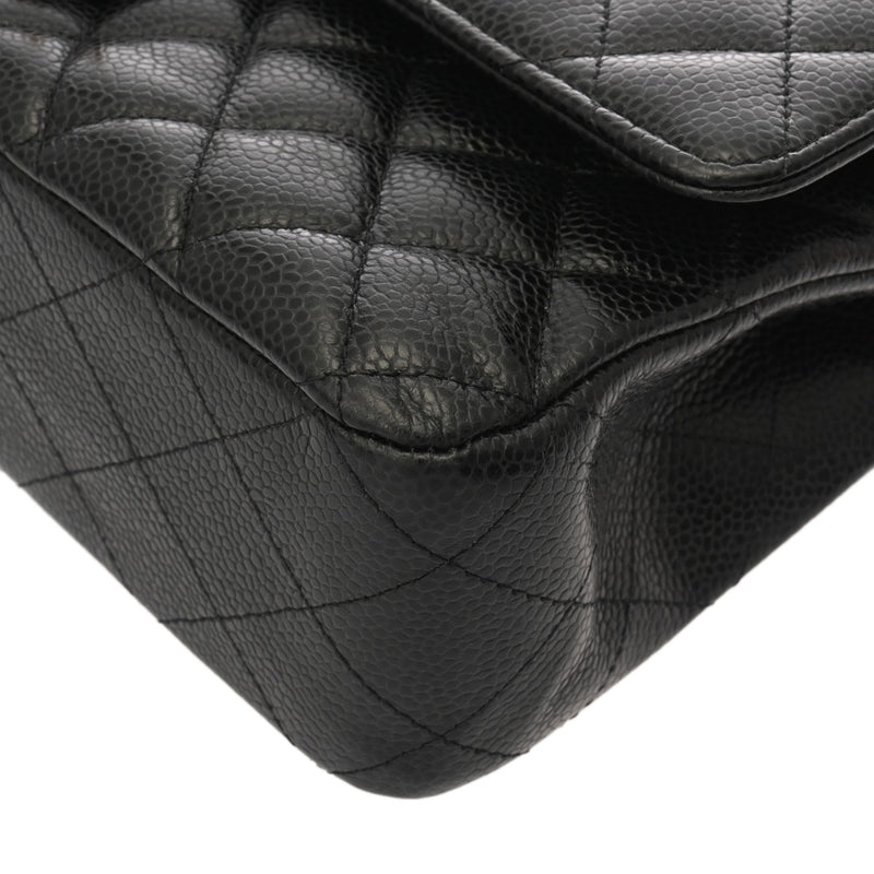 CHANEL シャネル マトラッセ チェーンショルダー 25cm Wフラップ ブラック A01112 レディース キャビアスキン ショルダーバッグ ABランク 中古 銀蔵