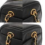 CHANEL シャネル トリプルココマーク ブラック レディース キャビアスキン ショルダーバッグ ABランク 中古 銀蔵
