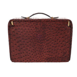 HERMES エルメス トラベル ルージュアッシュ ○E刻印(1975年頃) レディース オーストリッチ バニティバッグ Bランク 中古 銀蔵