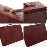 HERMES エルメス トラベル ルージュアッシュ ○E刻印(1975年頃) レディース オーストリッチ バニティバッグ Bランク 中古 銀蔵