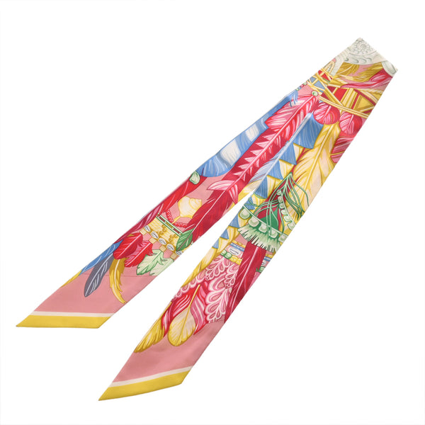 HERMES エルメス ツイリー DANSE PACIFIQUE ピンク/マルチカラー レディース シルク100％ スカーフ Bランク 中古 銀蔵