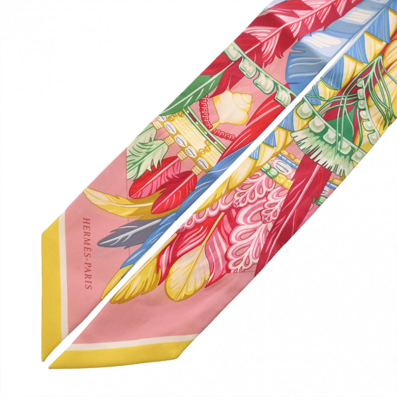 HERMES エルメス ツイリー DANSE PACIFIQUE ピンク/マルチカラー レディース シルク100％ スカーフ Bランク 中古 銀蔵