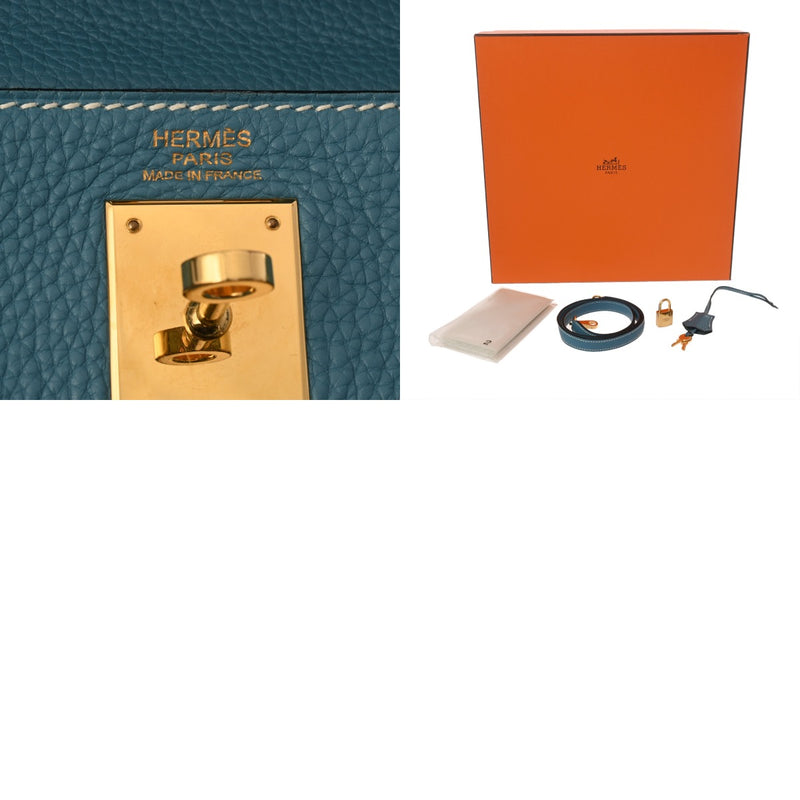 HERMES エルメス ケリー 32 内縫い 2WAY ブルージーン □L刻印(2008年頃) レディース トリヨンクレマンス ハンドバッグ Bランク 中古 銀蔵