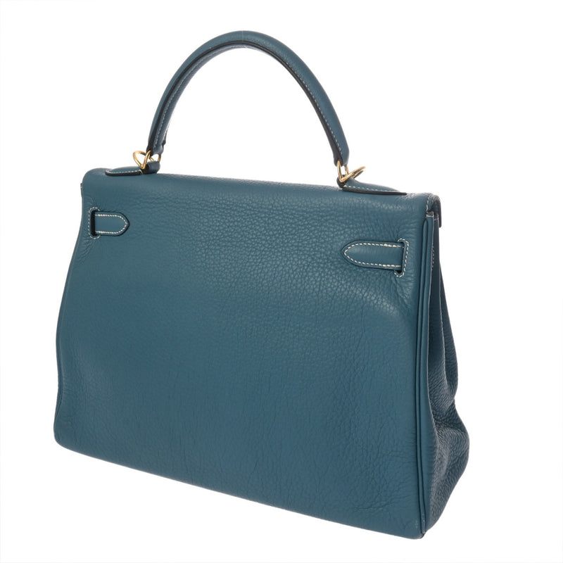 HERMES エルメス ケリー 32 内縫い 2WAY ブルージーン □L刻印(2008年頃) レディース トリヨンクレマンス ハンドバッグ Bランク 中古 銀蔵