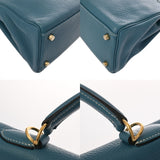 HERMES エルメス ケリー 32 内縫い 2WAY ブルージーン □L刻印(2008年頃) レディース トリヨンクレマンス ハンドバッグ Bランク 中古 銀蔵
