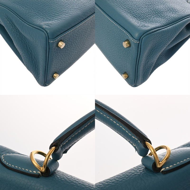 HERMES エルメス ケリー 32 内縫い 2WAY ブルージーン □L刻印(2008年頃) レディース トリヨンクレマンス ハンドバッグ Bランク 中古 銀蔵
