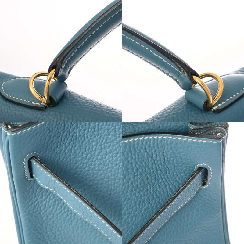HERMES エルメス ケリー 32 内縫い 2WAY ブルージーン □L刻印(2008年頃) レディース トリヨンクレマンス ハンドバッグ Bランク 中古 銀蔵