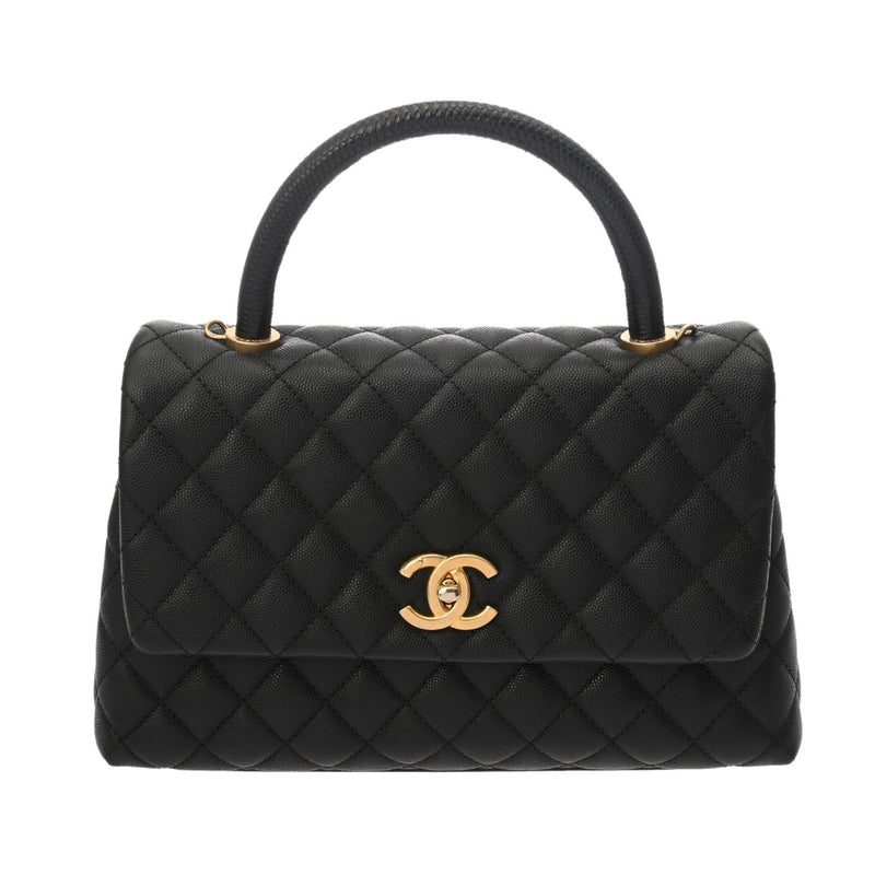 CHANEL シャネル ラージトップハンドル フラップバッグ 29cm 2WAY ブラック A92991 レディース キャビアスキン ハンドバッグ ABランク 中古 銀蔵