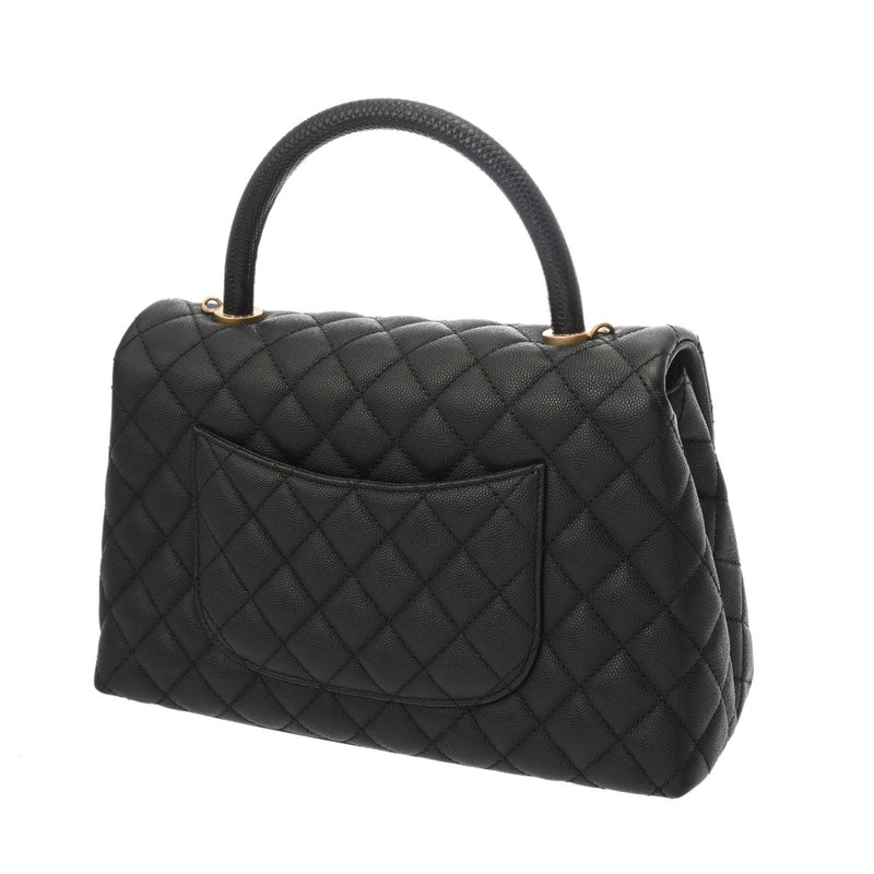CHANEL シャネル ラージトップハンドル フラップバッグ 29cm 2WAY ブラック A92991 レディース キャビアスキン ハンドバッグ ABランク 中古 銀蔵