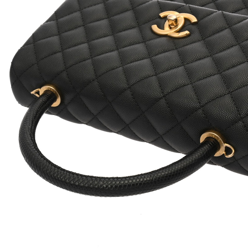 CHANEL シャネル ラージトップハンドル フラップバッグ 29cm 2WAY ブラック A92991 レディース キャビアスキン ハンドバッグ ABランク 中古 銀蔵
