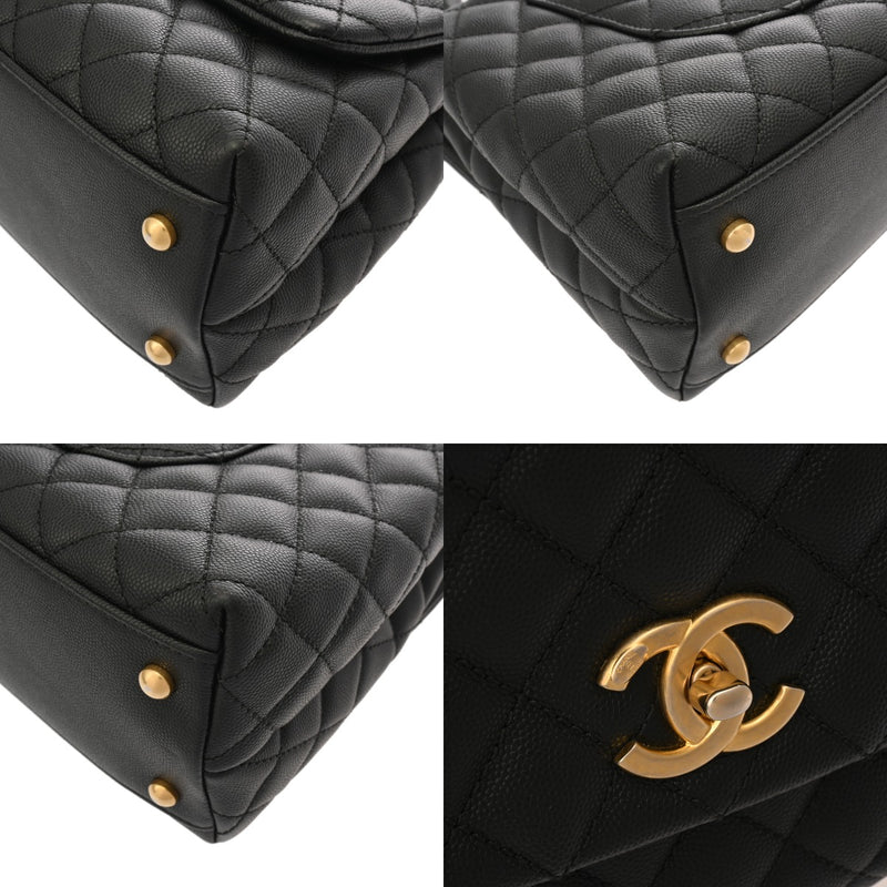 CHANEL シャネル ラージトップハンドル フラップバッグ 29cm 2WAY ブラック A92991 レディース キャビアスキン ハンドバッグ ABランク 中古 銀蔵