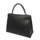 HERMES エルメス ケリー 28 外縫い ブラック □G刻印(2003年頃) レディース ボックスカーフ 2WAYバッグ Aランク 中古 銀蔵