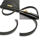 HERMES エルメス ケリー 28 外縫い ブラック □G刻印(2003年頃) レディース ボックスカーフ 2WAYバッグ Aランク 中古 銀蔵