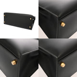 HERMES エルメス ケリー 28 外縫い ブラック □G刻印(2003年頃) レディース ボックスカーフ 2WAYバッグ Aランク 中古 銀蔵