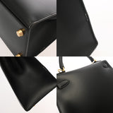 HERMES エルメス ケリー 28 外縫い ブラック □G刻印(2003年頃) レディース ボックスカーフ 2WAYバッグ Aランク 中古 銀蔵