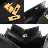 HERMES エルメス ケリー 28 外縫い ブラック □G刻印(2003年頃) レディース ボックスカーフ 2WAYバッグ Aランク 中古 銀蔵